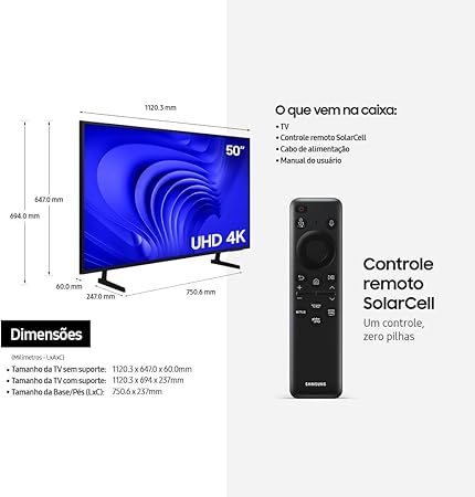 TV SAMSUMG 50P CRYSTAL SMART 4K